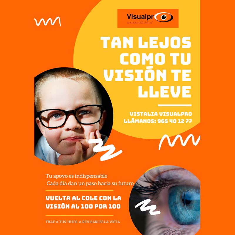 Revisiones de la vista para niños en Crevillent, óptica Visualpro